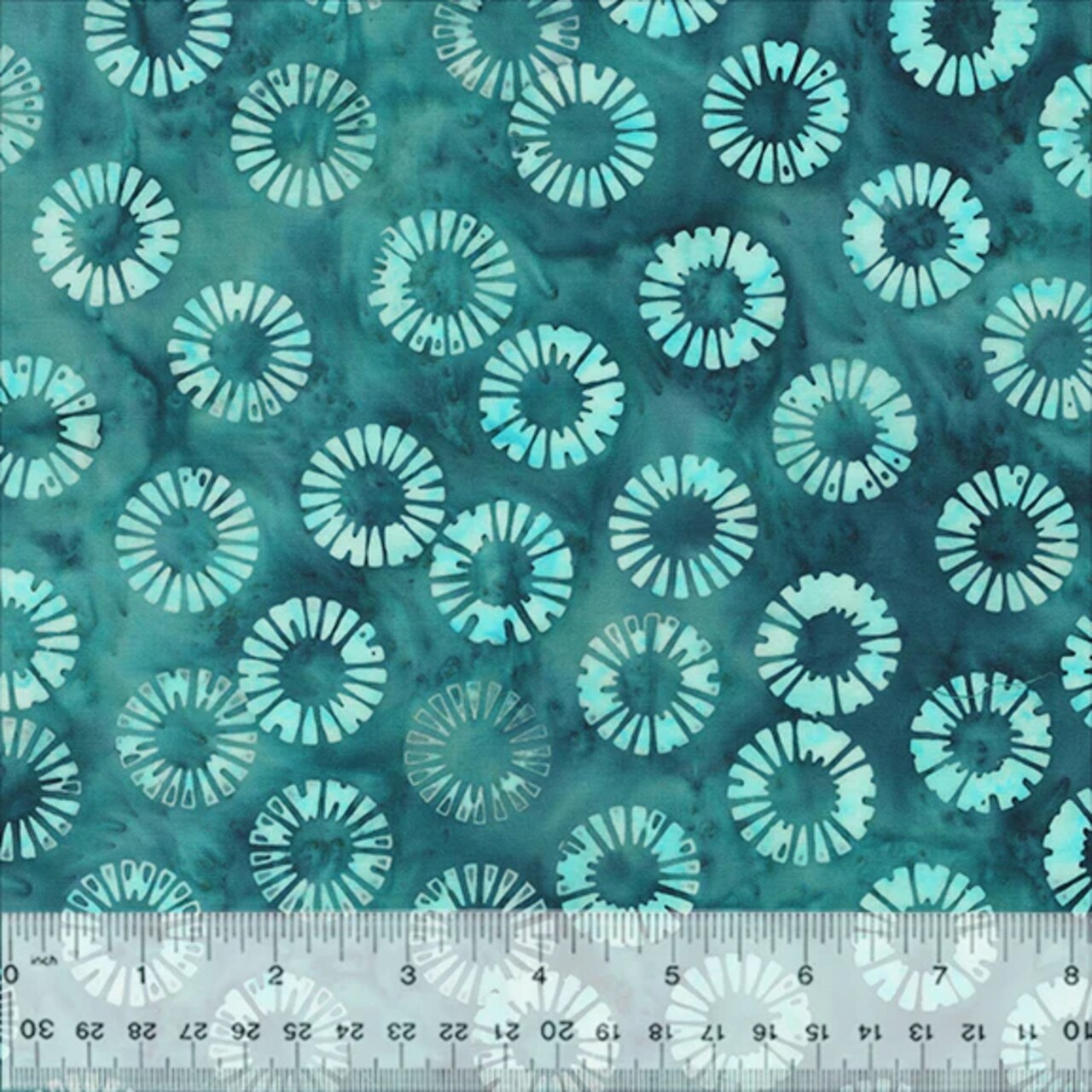Fabric Anthology Teal Petal Wheels JDJ Lagoon Batiks by the Quarter Yard 3625Q-X